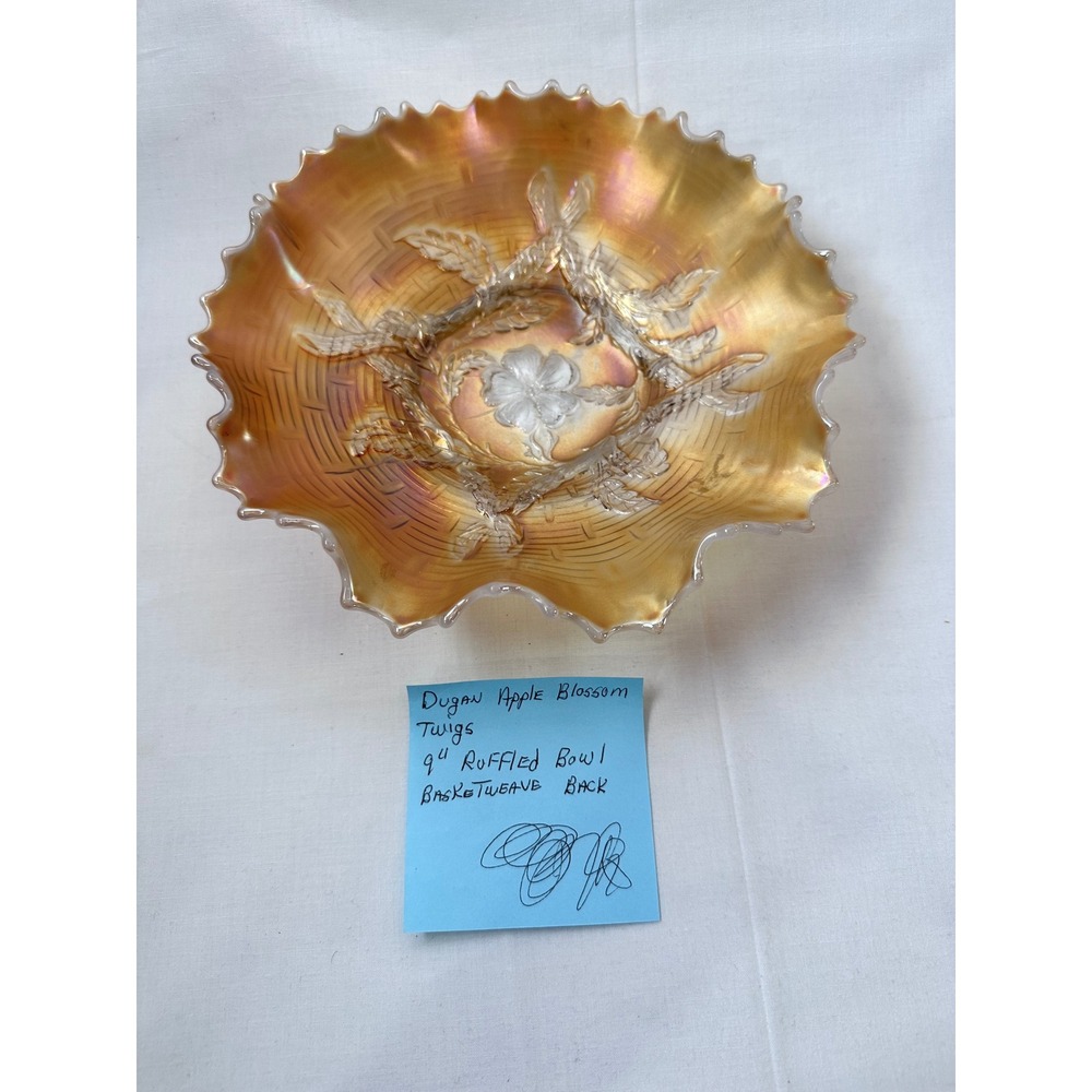 Duggan Apple Blossom‎ Carnival Pearlescent Ruffled edge Basketweave Iridescent - Picture 5 of 9